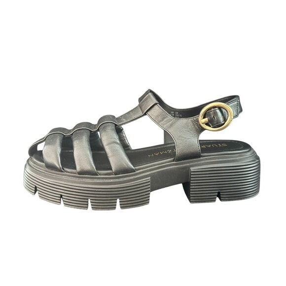 Stuart Weitzman Nolita Fisherman Black Leather Sandals Women's, Size 8.5B NWOB - Picture 2 of 10